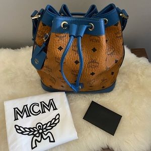 SOLD Authentic MCM Visetos Drawstring Bag